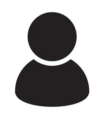 Silhouette of a generic person icon in black on a white background.