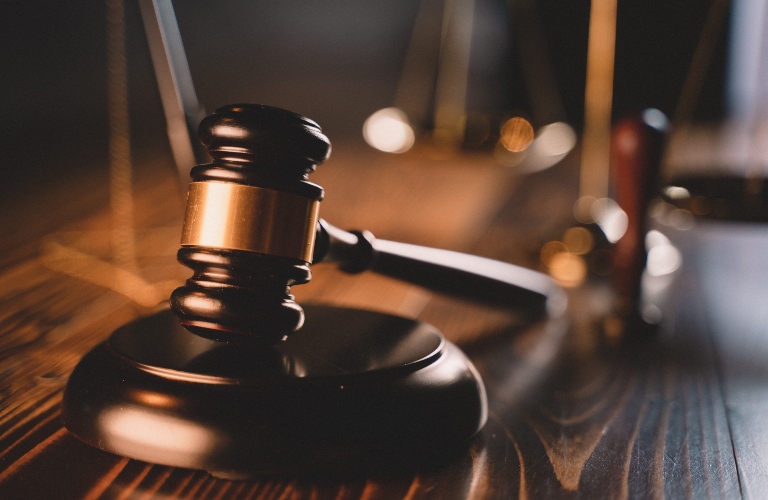 Law office and judge's gavel